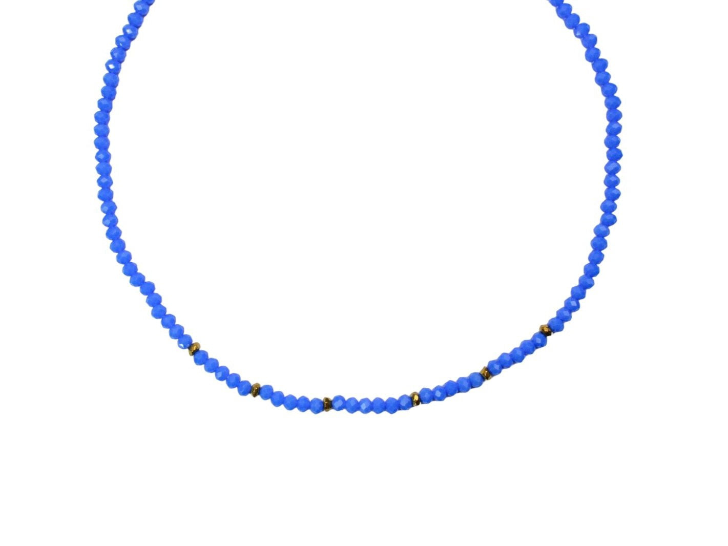 Gargantilha Missangas Azul Pastel