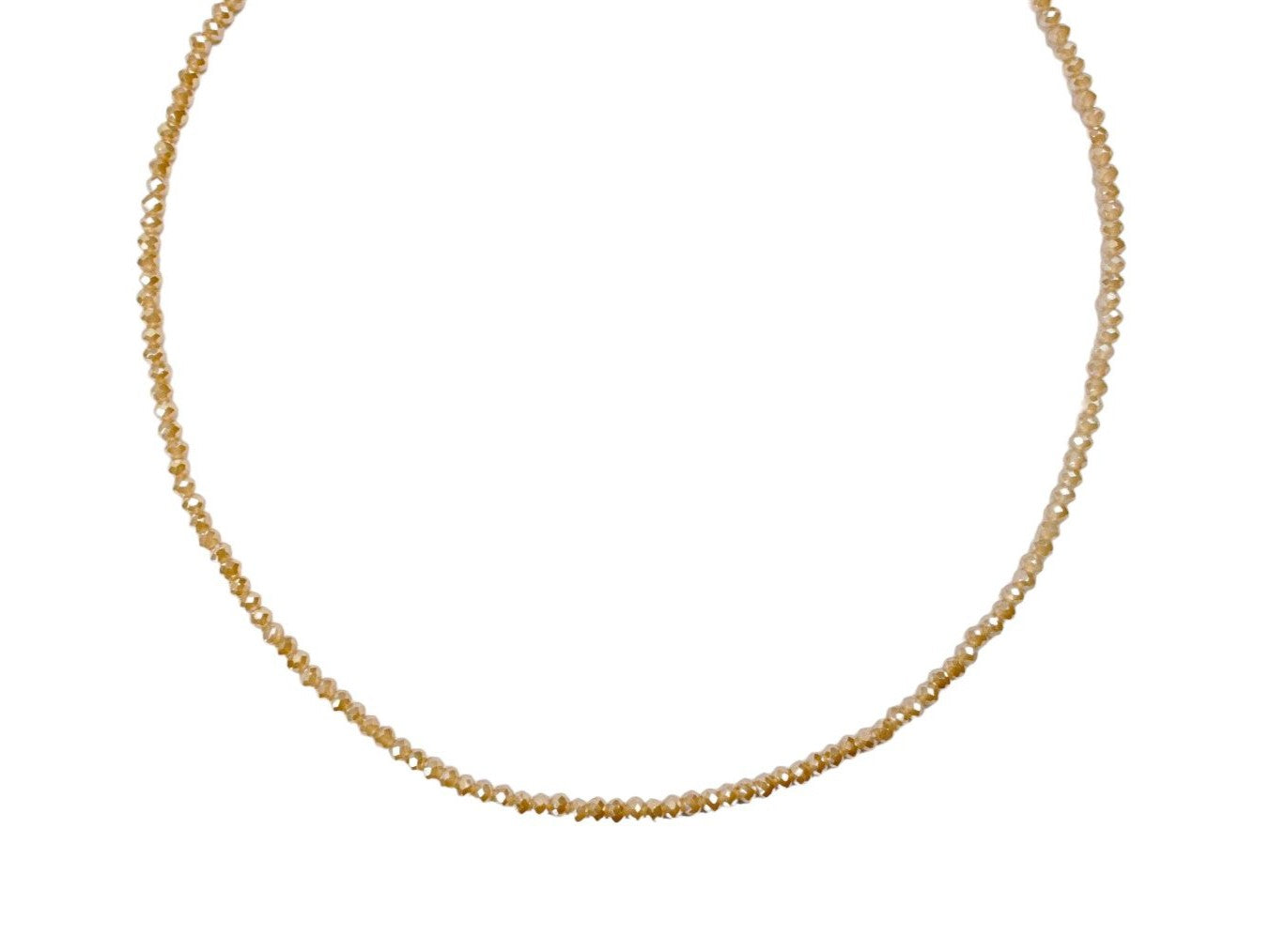 Gargantilha Missangas Champanhe Rosa