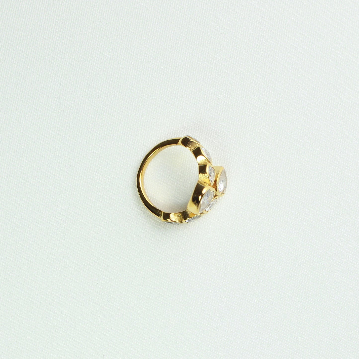 Gold Diamond Hearts Ring Valentines day 3