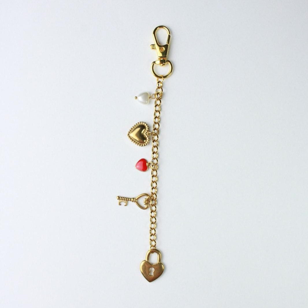 Valentines Day Gold Bag Charm