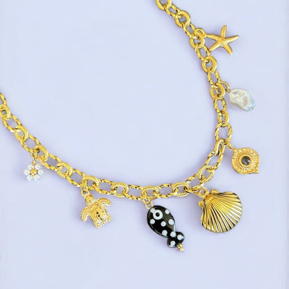 Dark Summer Bliss Charm Necklace Close up