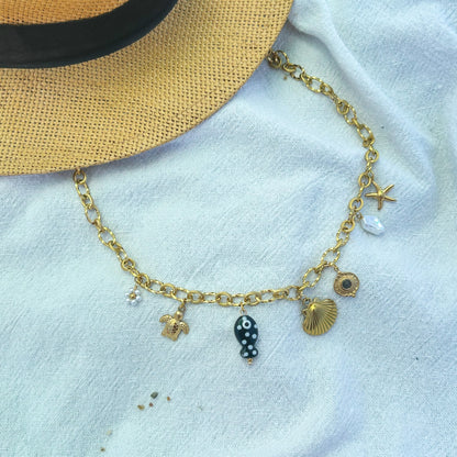 Dark Summer Bliss Charm Necklace Non tarnish