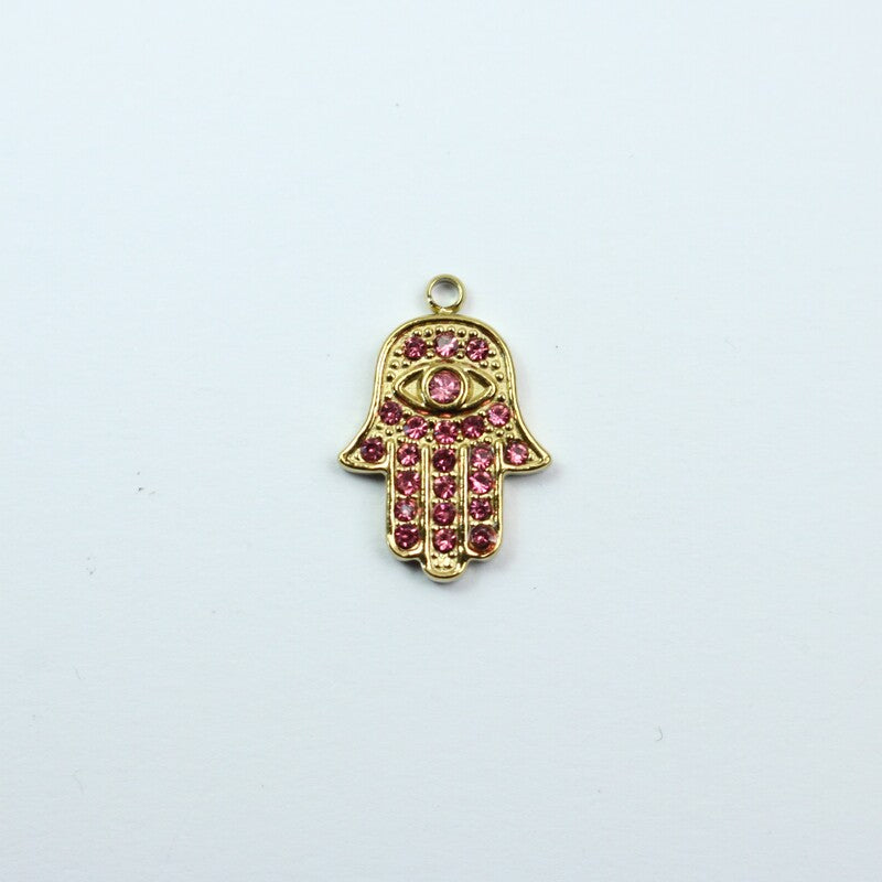 Hamsa Hand Pink Diamonds