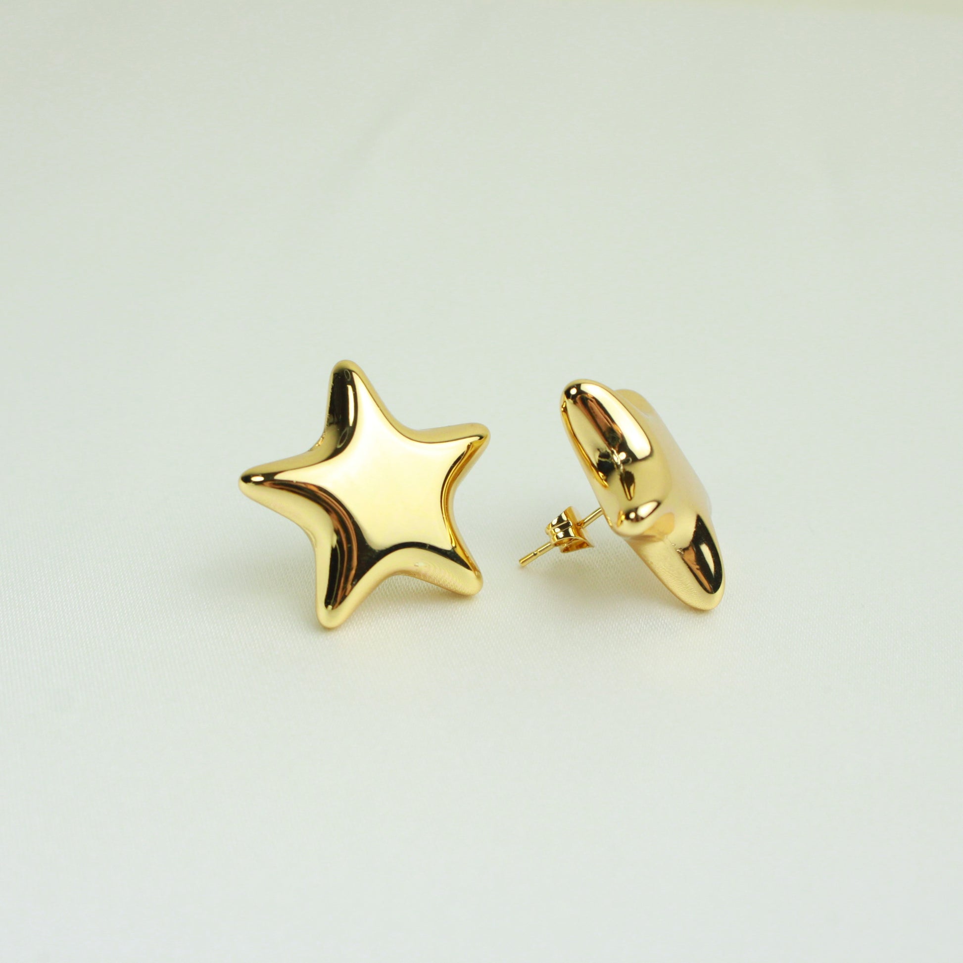 Gold Chunky Star Earrings