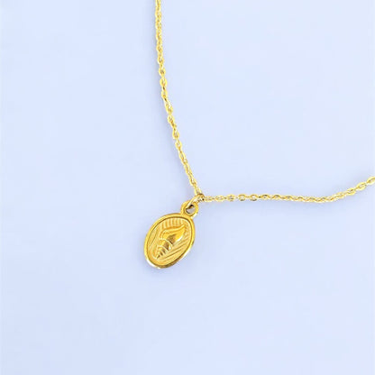 Gold Conch Pendant Necklace Non Tarnish