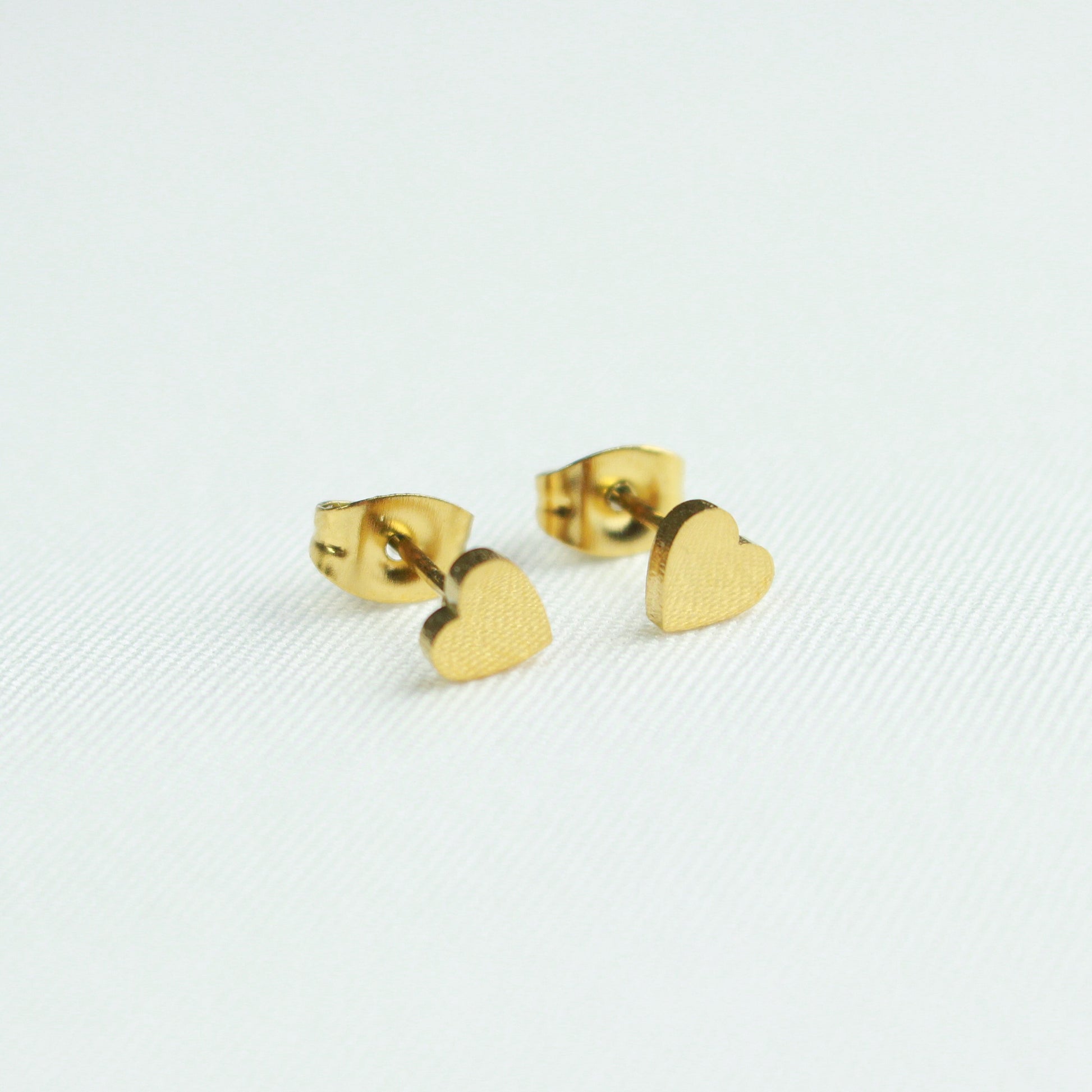 Gold Dainty Heart Earrings Valentines