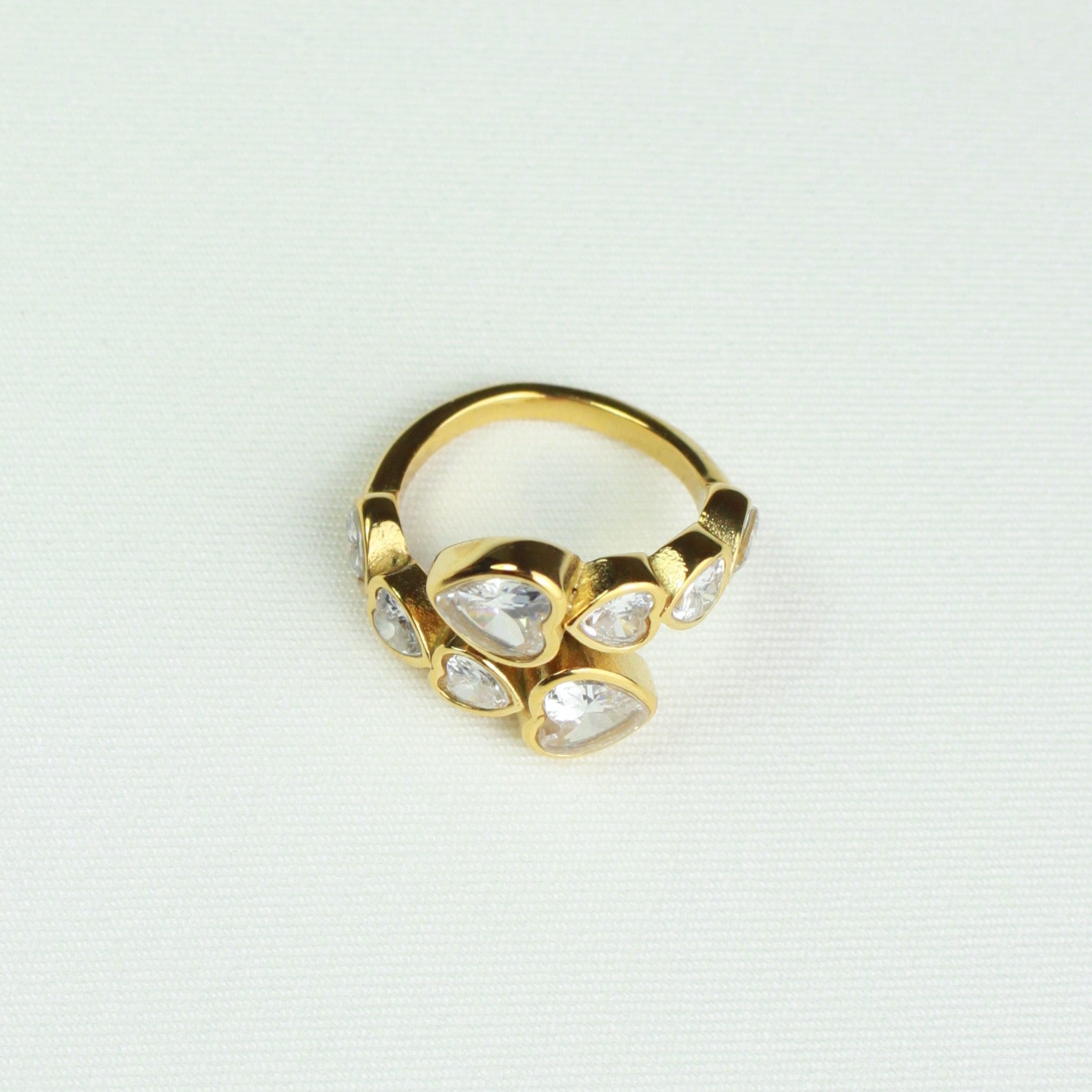 Gold Diamond Hearts Ring Valentines day 2