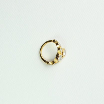 Gold Diamond Hearts Ring Valentines day 3