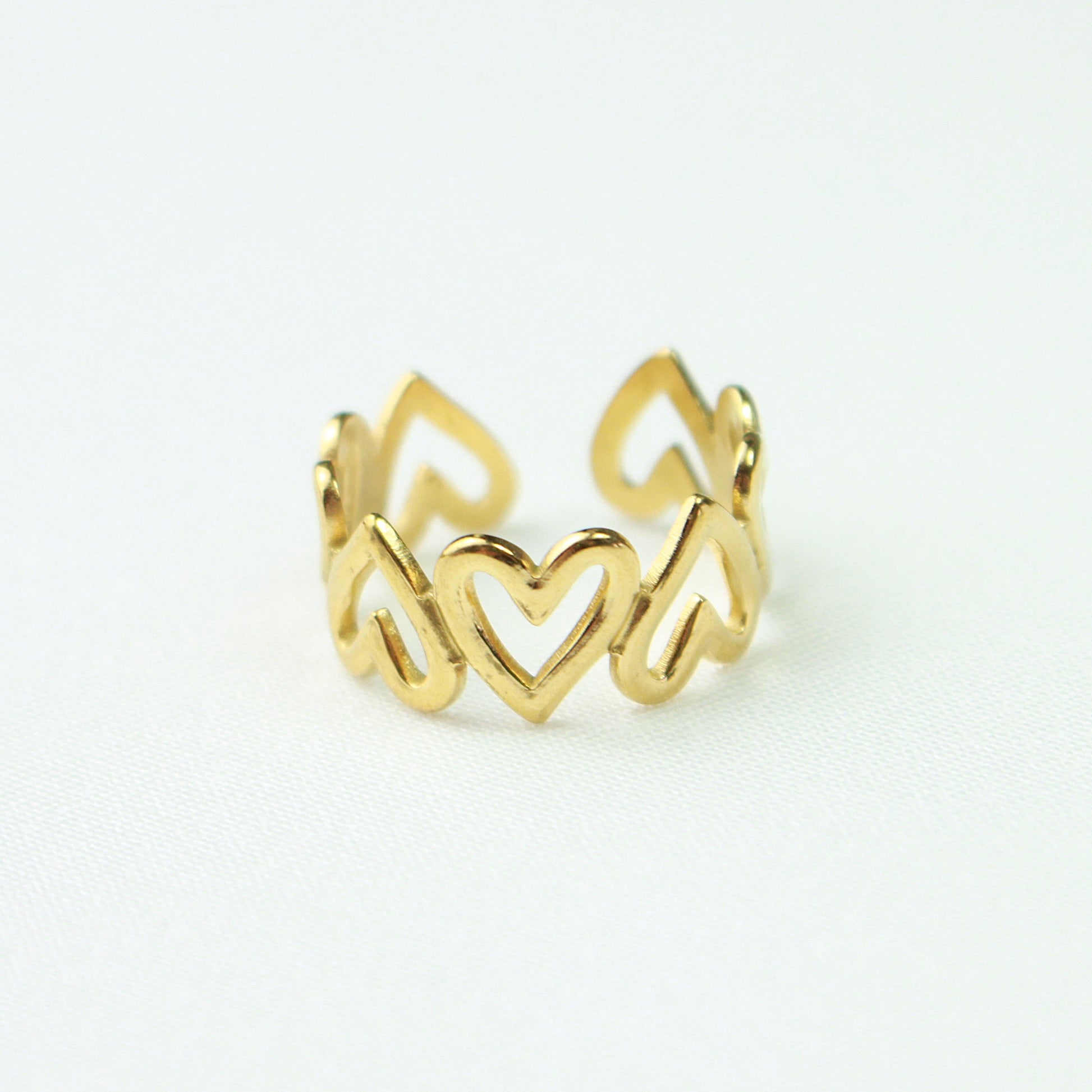 Gold Full Hearts Rings Valentines
