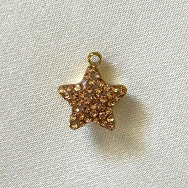 Gold and Beige Gems Star Charm