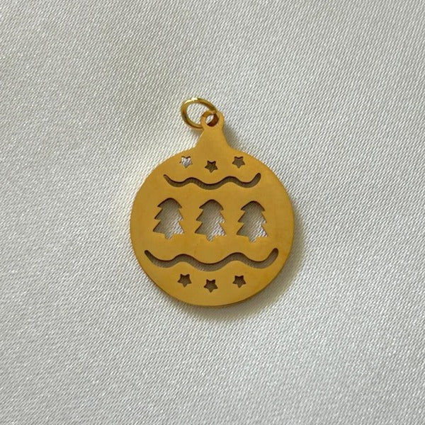 Gold christmas ball charm