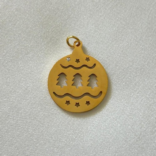 Gold christmas ball charm