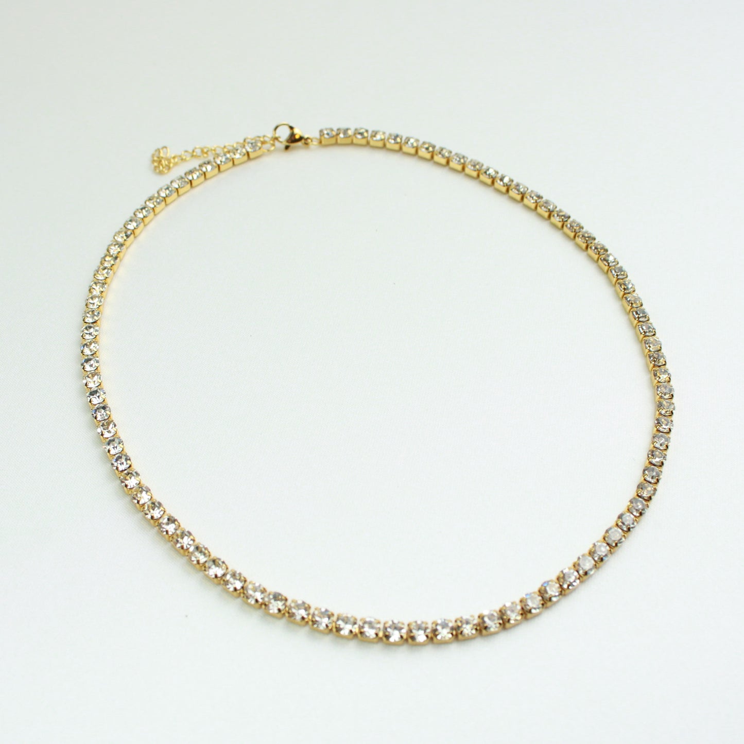 Gold tennis necklace