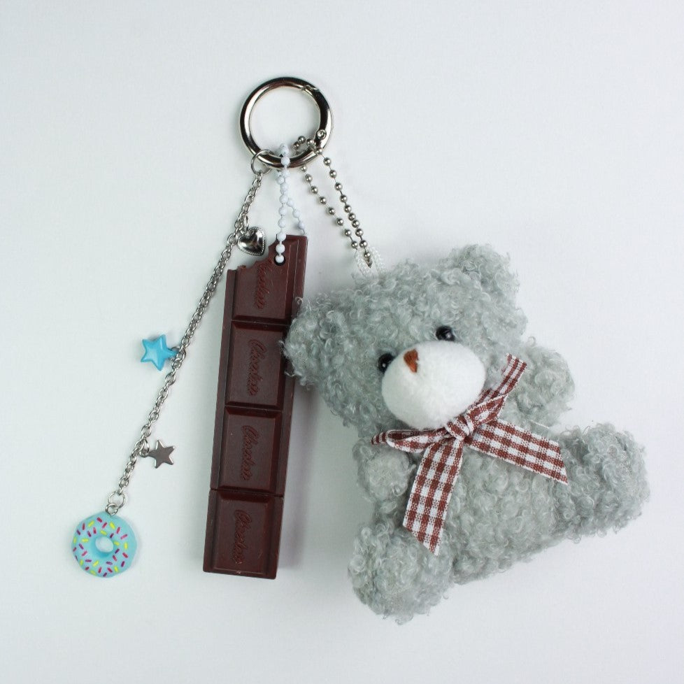 Grey teddy keychain combo
