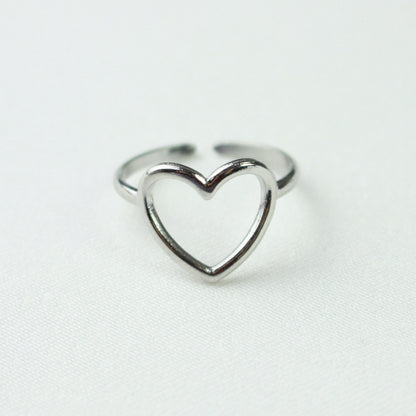 Heart Ouline Ring Silver valentines