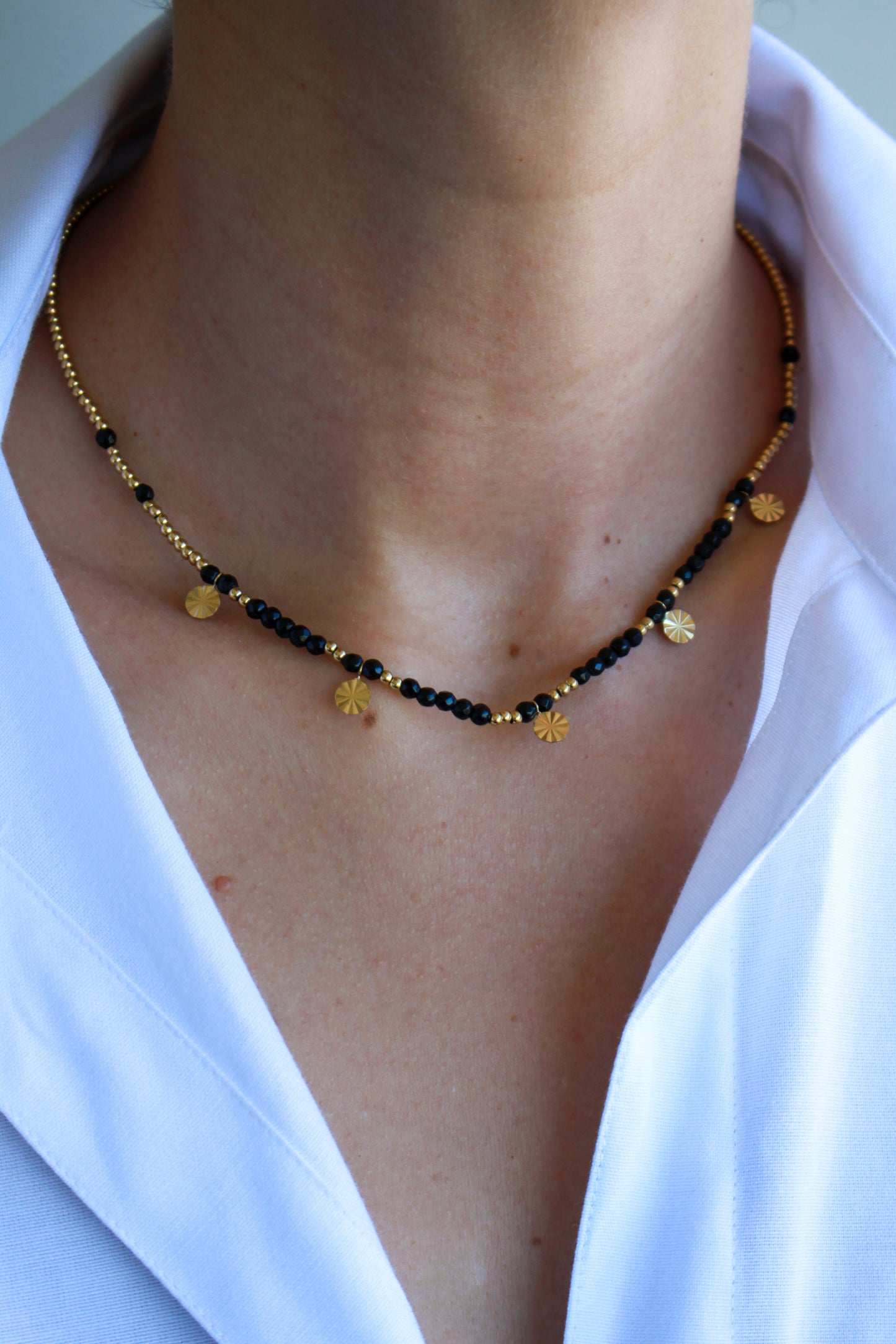 Black Beads Necklace