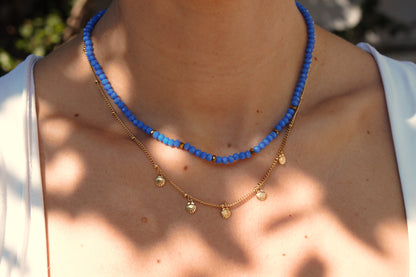 Pastel Blue Beaded Choker