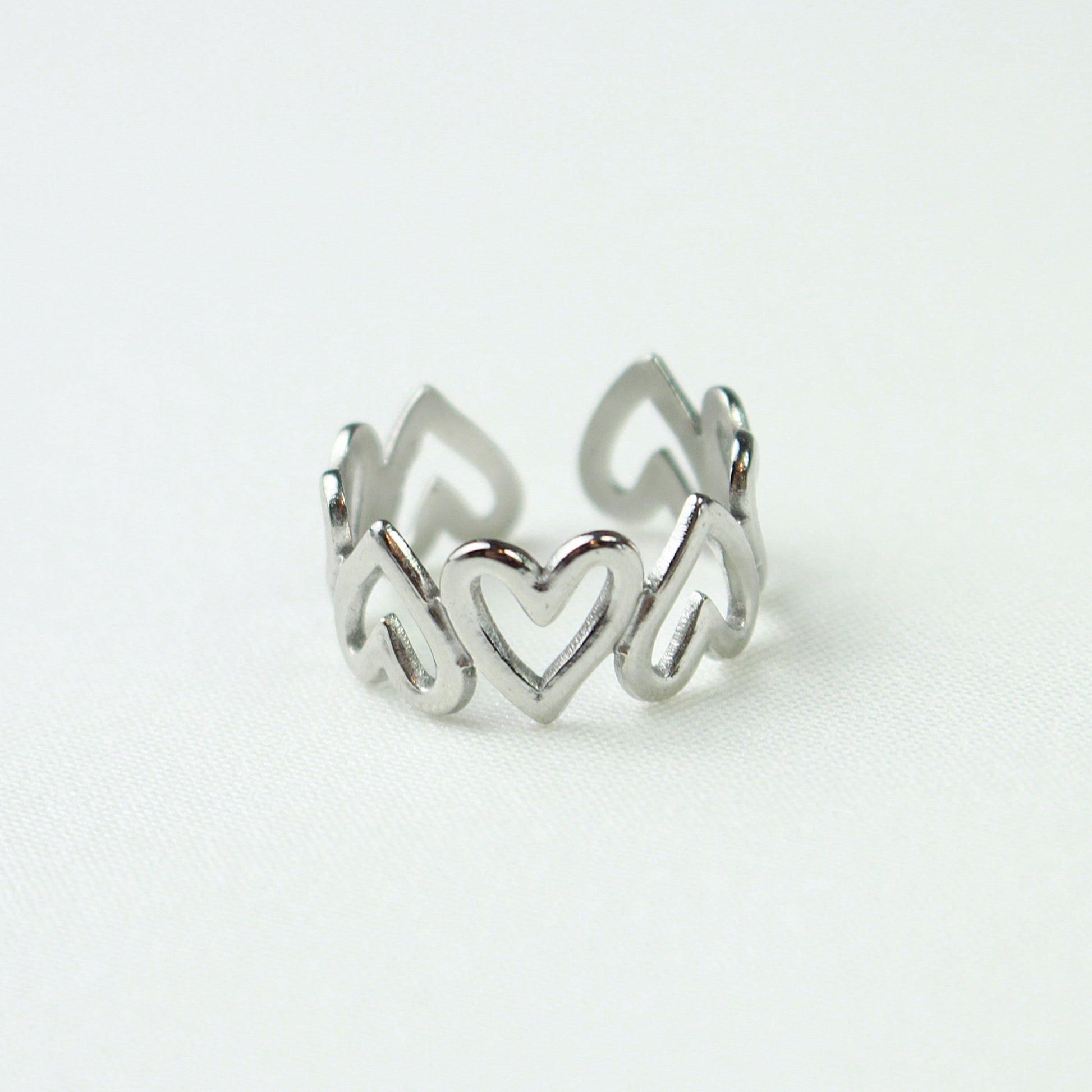 Silver Full Hearts Rings Valentines