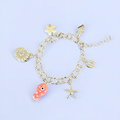 Silver and Pink Charm Bracelet