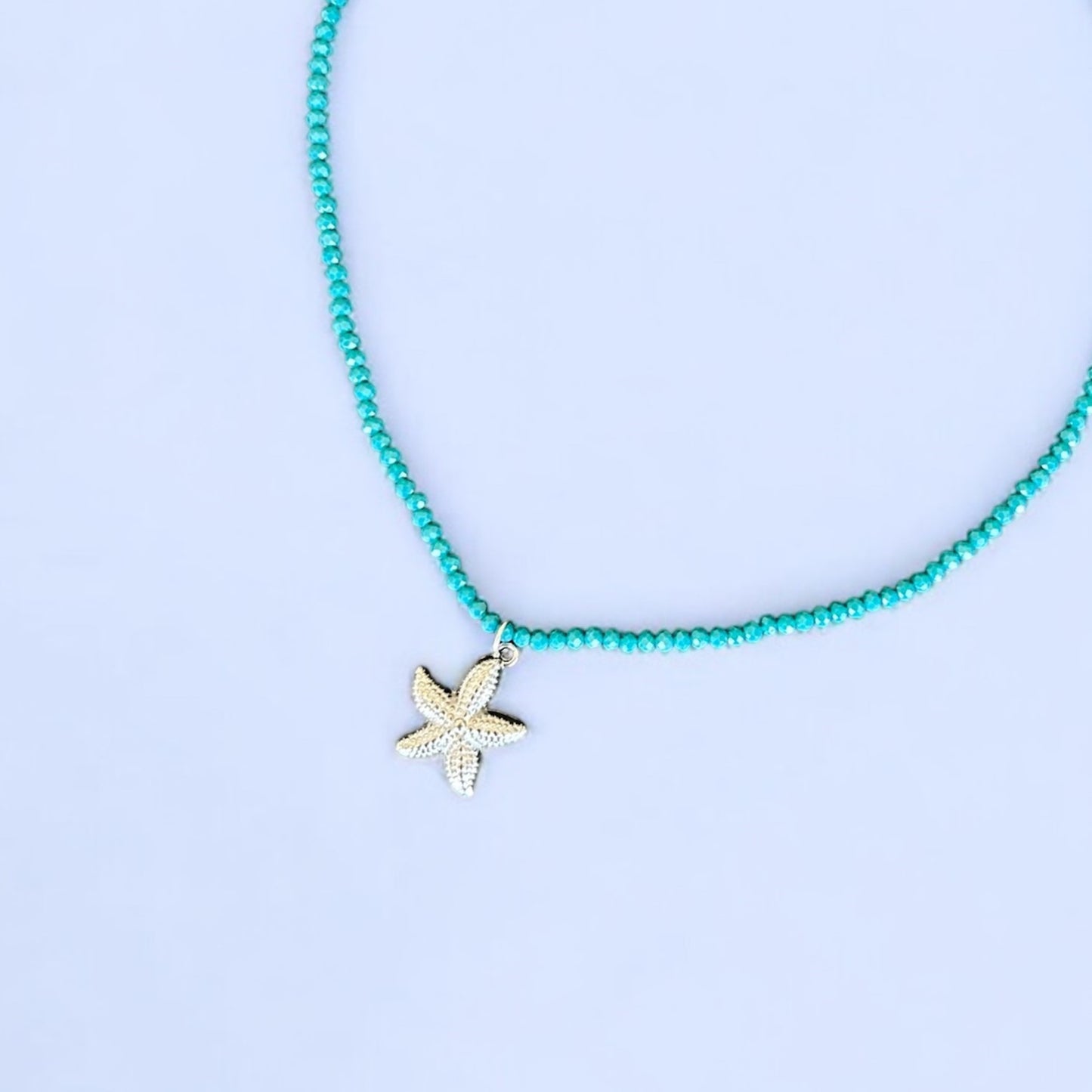 Starfish Turquoise Beaded Choker