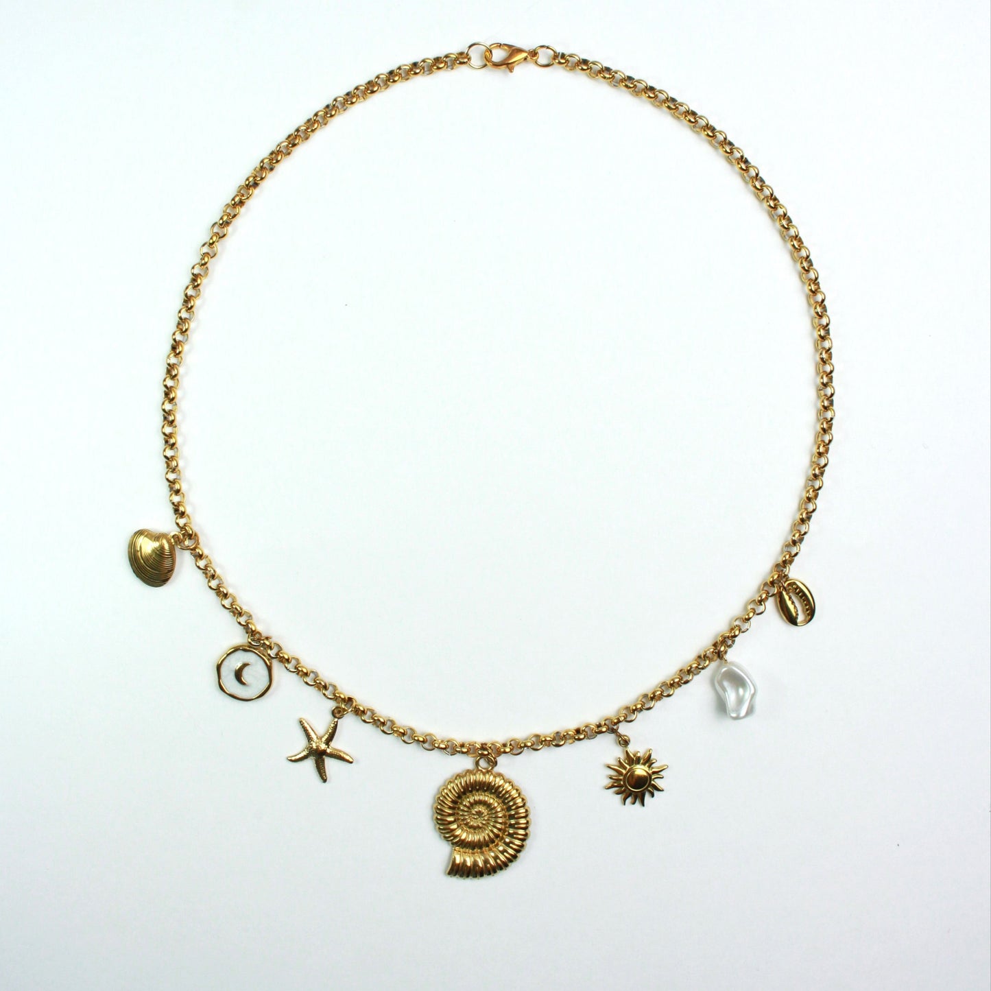 Ultimate Gold and White Summer Charm Necklace